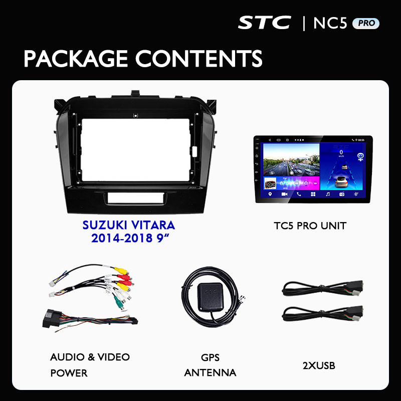 Multimedia System 9 Inch IPS Touch Screen Double Din for SUZUKI VITARA 2014 To 2018 Audio Car Dvd Player Radio Gps Navigation