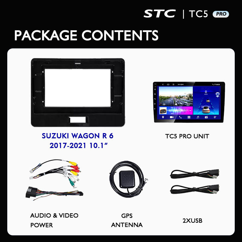 Hd 10.1 Inch Double Din Gps Android 10 Support GPS WIFI for SUZUKI WAGON R 6 2017 To 2021 Car Touch Screen Video Car Dvd Player