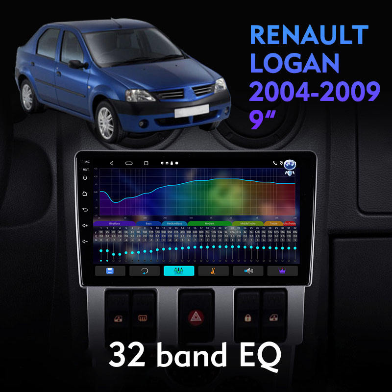 9 Inch Touch Screen Android 10 2din Car Radio GPS Navigation for RENAULT LOGAN 2004-2009 Car DVD Player Autoradio Support GPS