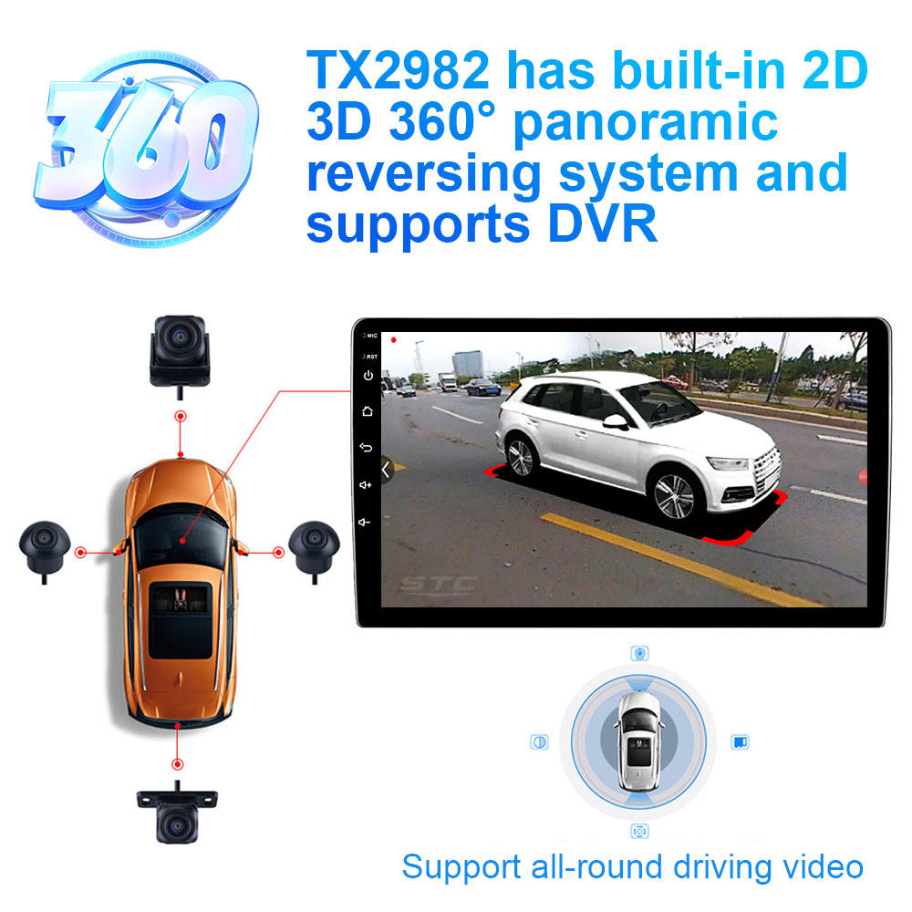 STC Android 11 4+64GB Double Din Car Stereo 2.5D Touch Screen Radios GPS Navigation Android 7 Inch Car Radio Video Bf Player