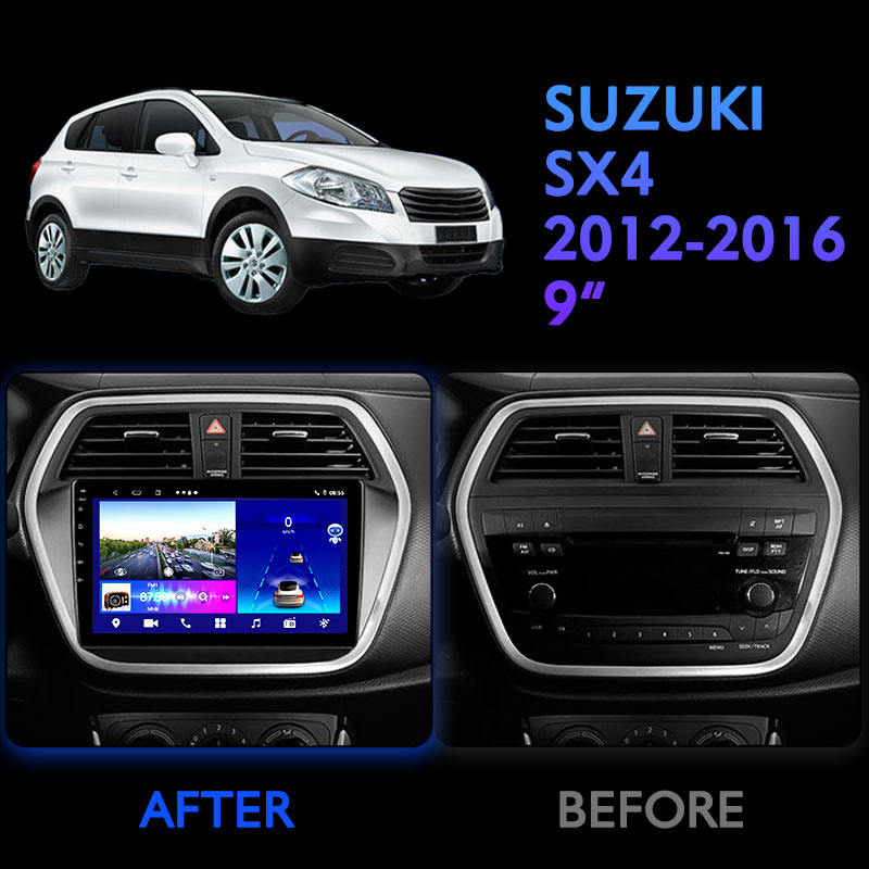 Car Android Car Radio 9 Inch GPS Stereo Audio for SUZUKI SX4 2012-2016 Touch Screen Video Android Car Player