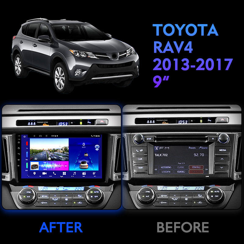 9 Inch GPS Navigation Car Auto Radio Dvd Player for TOYOTA RAV4 2013 2017 Android 10.0 Multimedia System IPS Touch Screen