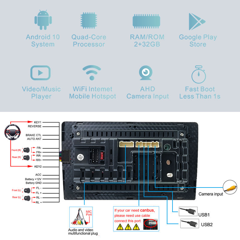 touchscreen car radio with bluetooth