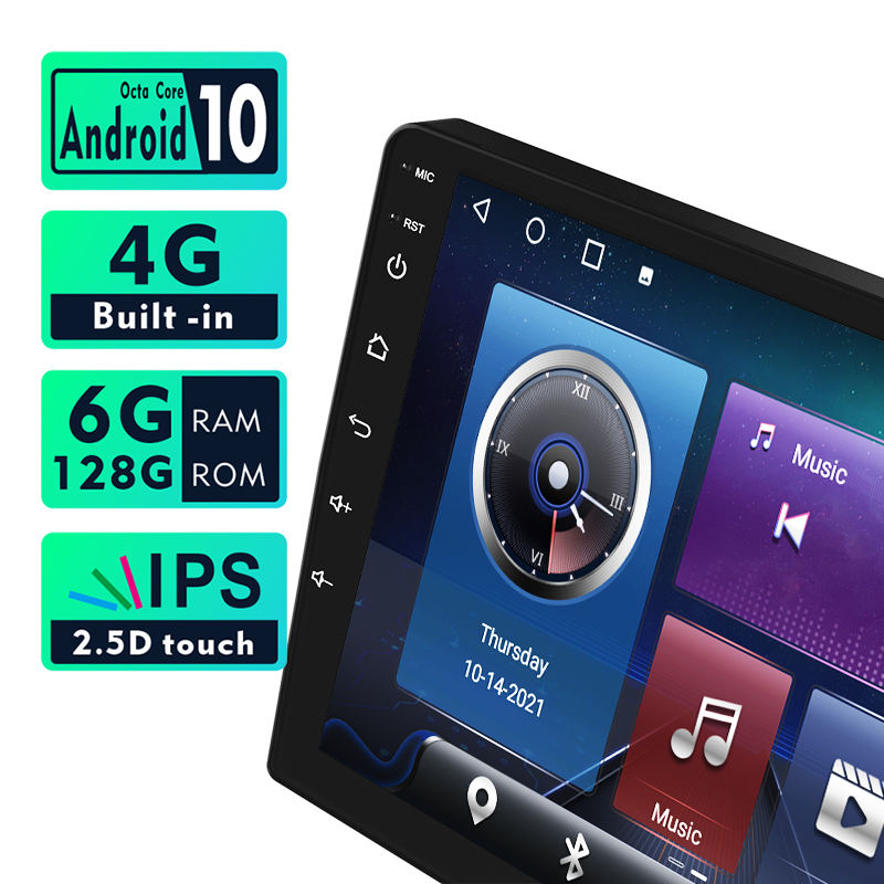 Universal 10''Car Radio Player Gps Navigation Wifi Bt Fm Eq Audio Android Multimedia Autoradio