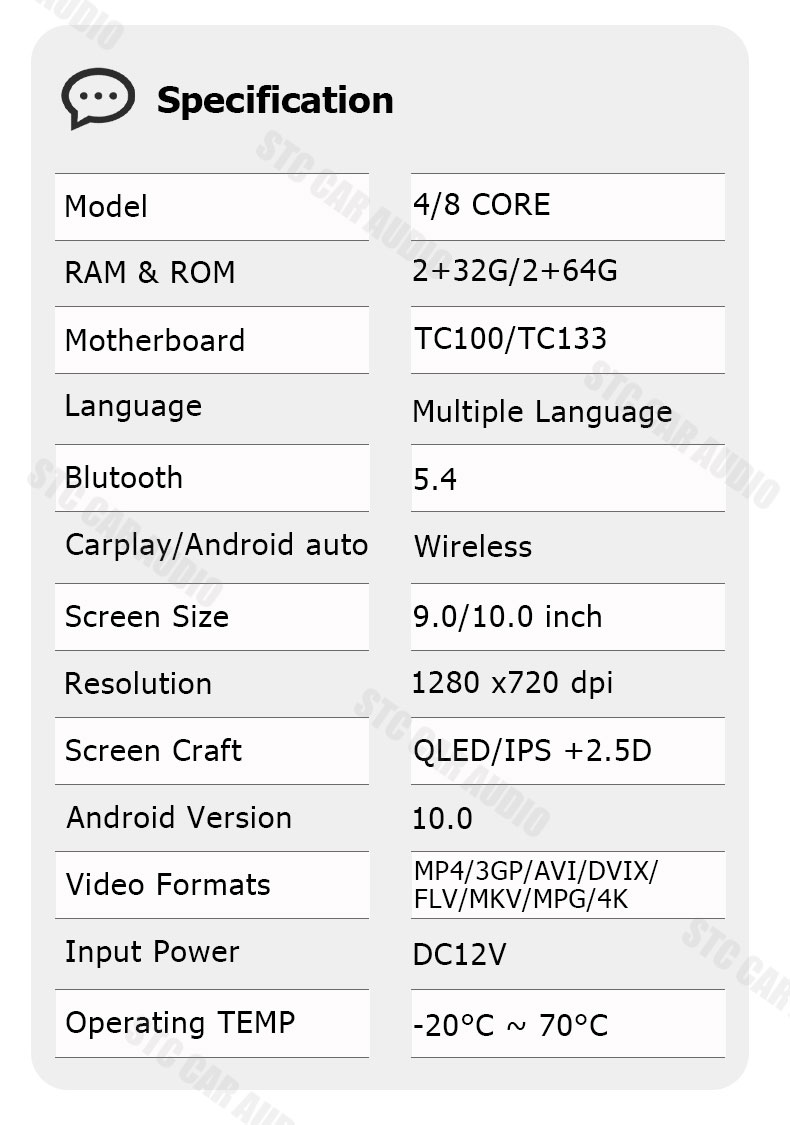 10 inch android car media player