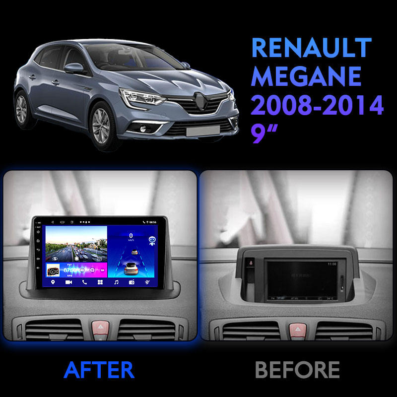 Multimedia System 9 Inch Touch Screen Car Dvd Player Radio for RENAULT MEGANE 2008 2014 Double Din GPS Naxigation DSP Car Audio