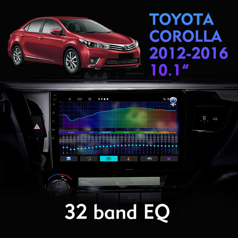 2 Din Android Car Radio Display Touch Screen Multimedia Player For Corolla 2012 2016 10.1