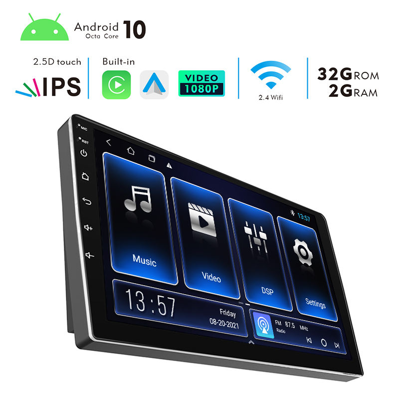 Universal Car Android 10 9.0 retractable 1 din car radio with gps and screen