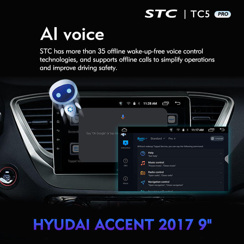 Universal Car Radio Android For Hyundai ACCENT 2017 IPS 1024*600 Car Radio