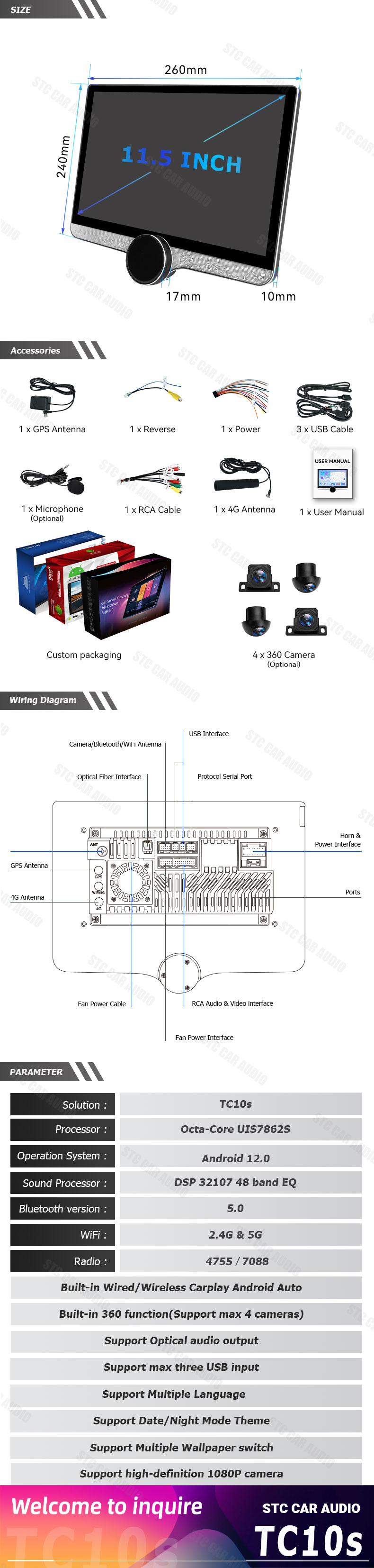 11.8 Inch Car Auto Play