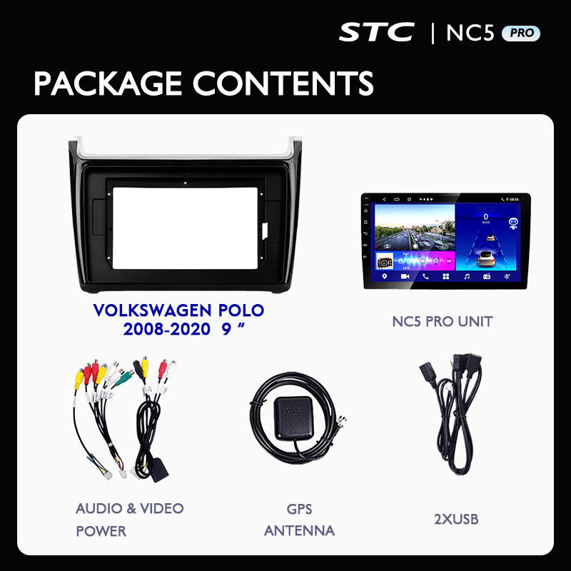 Car TV Android 9 Inch Android Multimedia Player Car Player For Volkswagen POLO 2008 - 2020