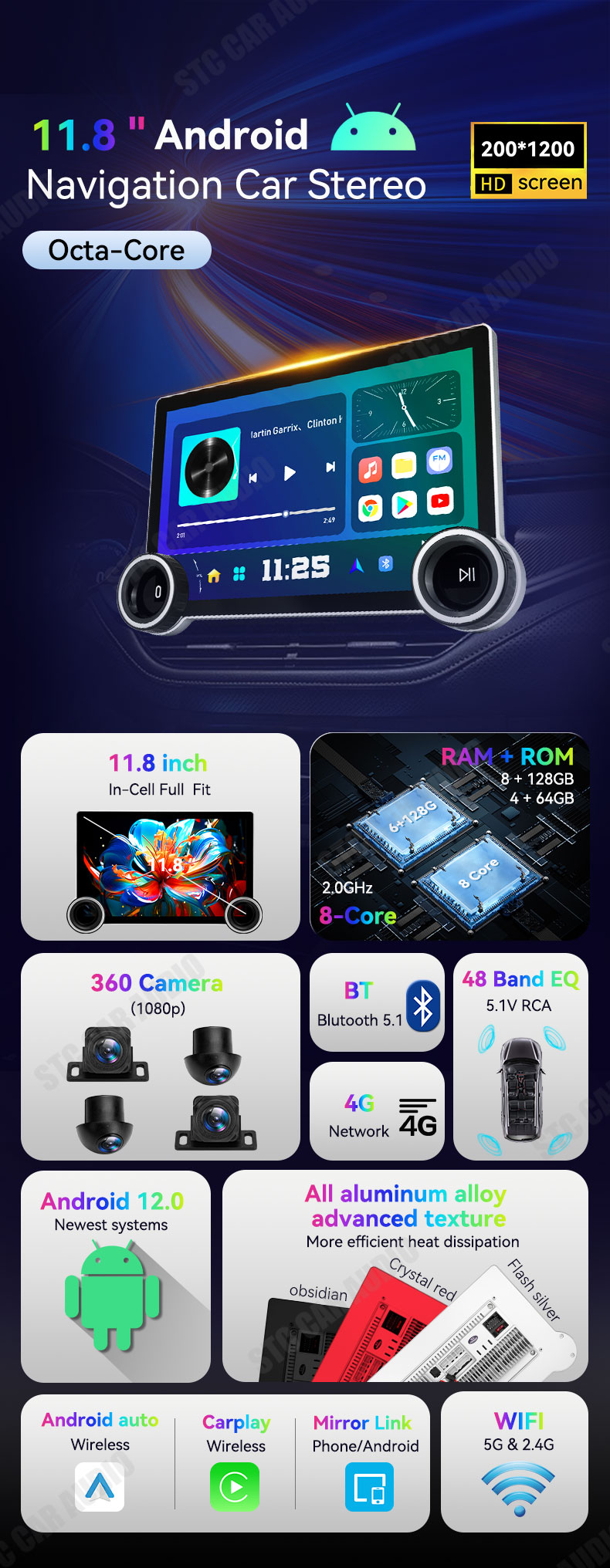 11.8 inch android car radio
