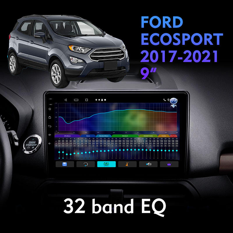 9 Inch IPS Touch Screen for Ford EcoSport 2017-2021 Double Din Car Dvd Player Multimedia System GPS Naxigation DSP Car Audio